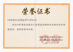  2019.12湖北省工程质量检测知识竞赛活动优胜单位